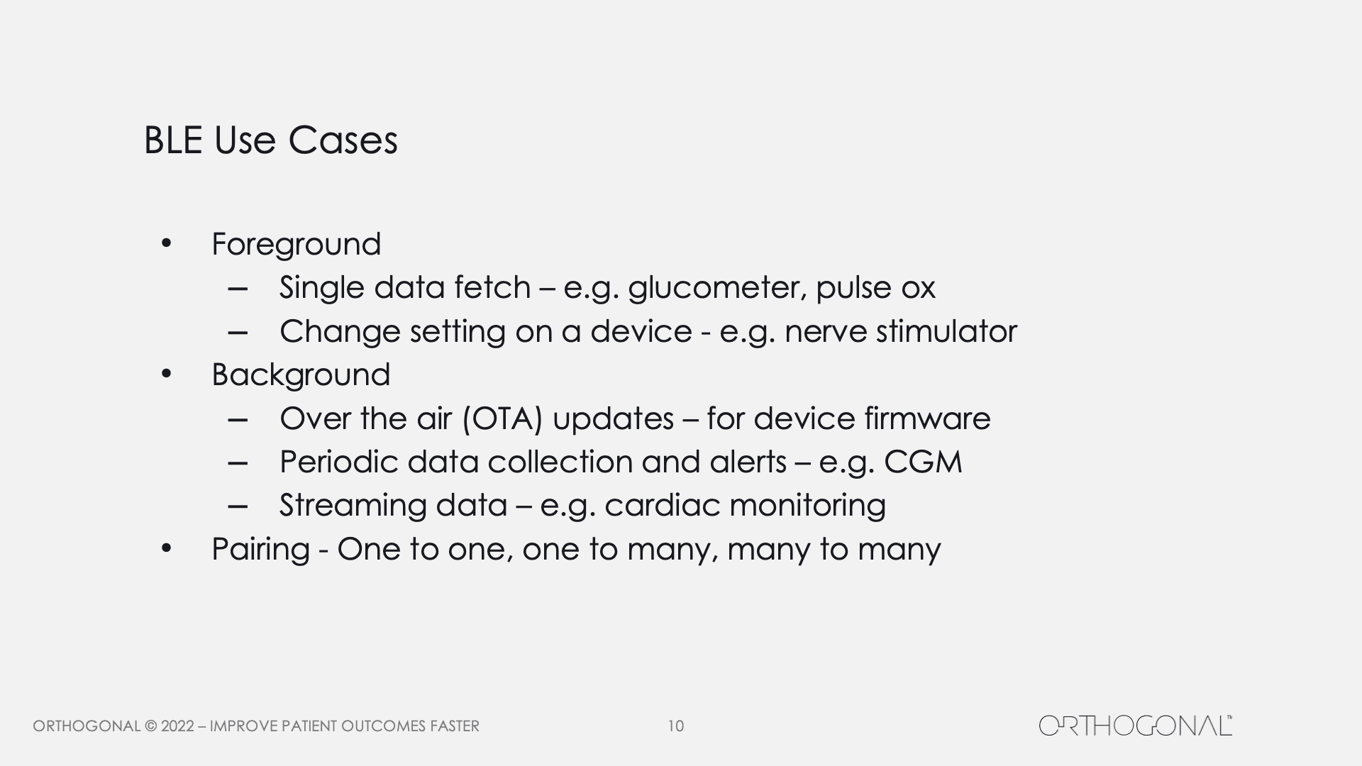 BLE Use Cases