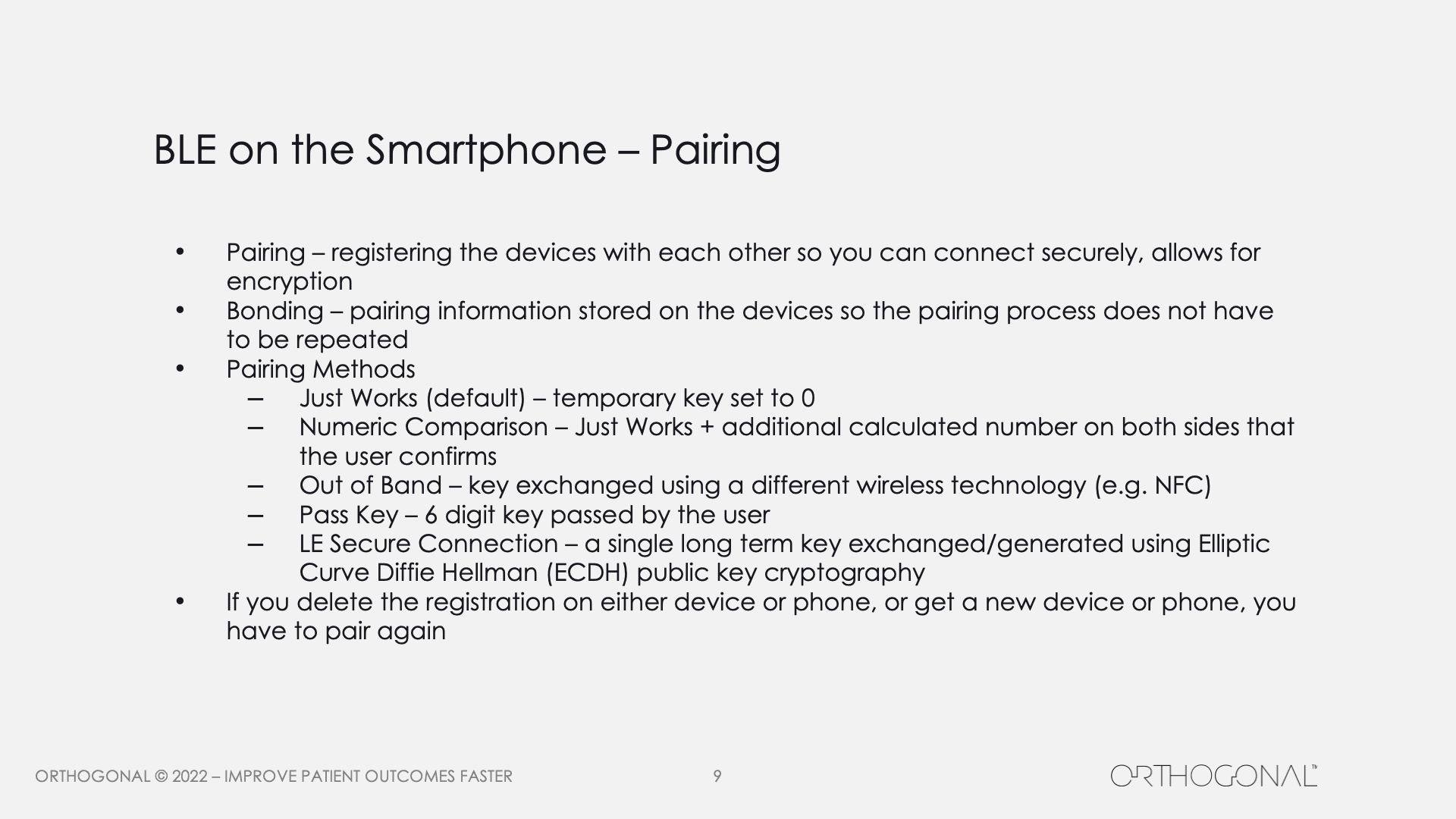 BLE on the Smartphone - Pairing